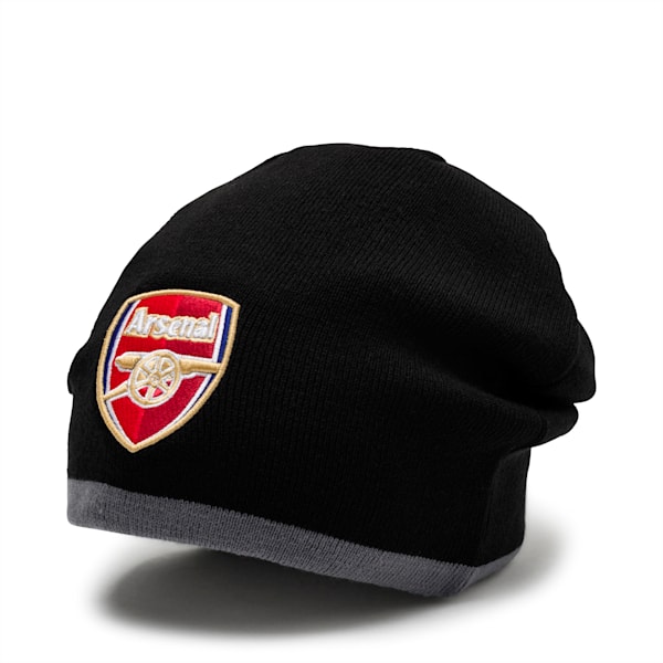 Arsenal Reversible Beanie, Puma Black-Iron Gate, extralarge