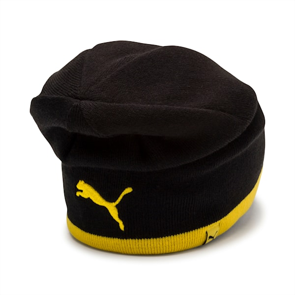 BVB Reversible Beanie, Puma Black-Cyber Yellow, extralarge