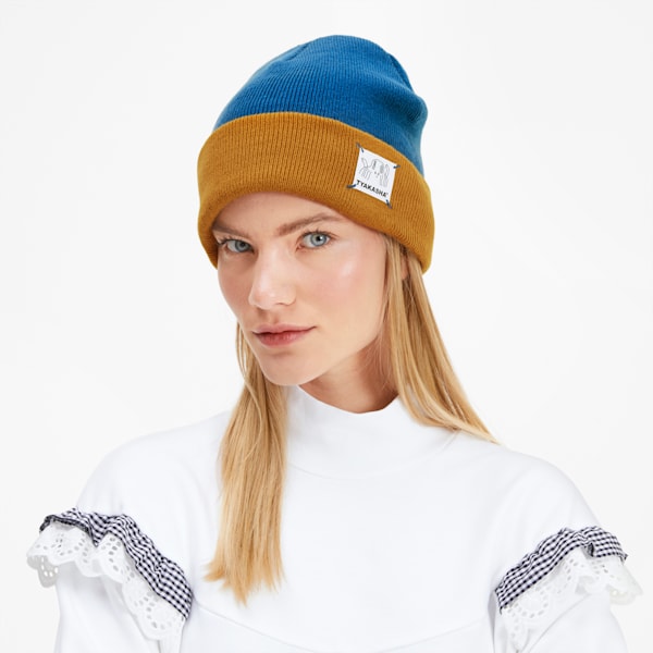 PUMA x TYAKASHA Beanie, Galaxy Blue-Buckthorn Brown, extralarge