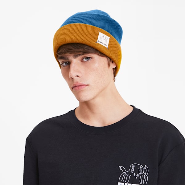 PUMA x TYAKASHA Beanie, Galaxy Blue-Buckthorn Brown, extralarge