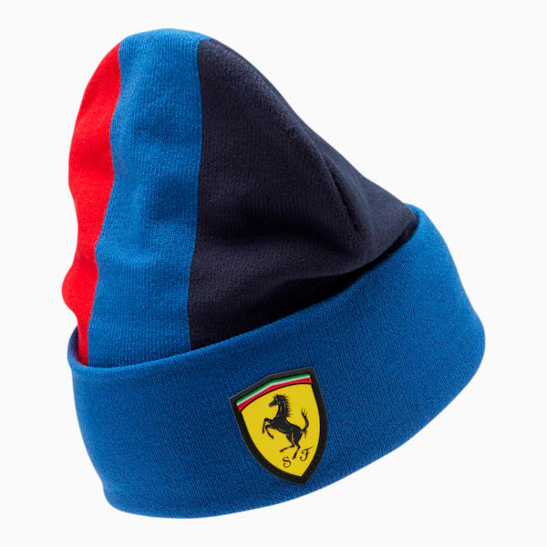Scuderia Ferrari Fanwear Street Beanie, Galaxy Blue-Rosso Corsa, extralarge