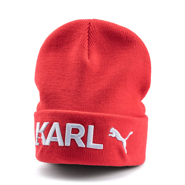 PUMA x KARL LAGERFELD Beanie, High Risk Red, extralarge