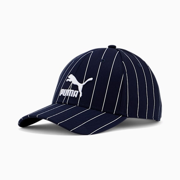 Archive Logo Baseball Cap, Peacoat-Pinstripe, extralarge