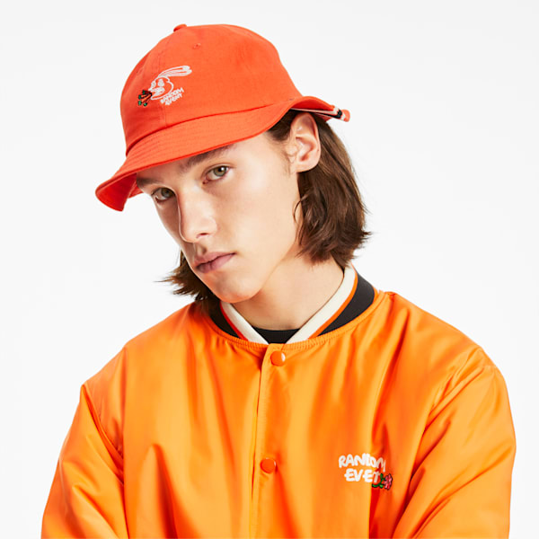 PUMA x RANDOMEVENT Bucket Hat, Vermillion Orange, extralarge