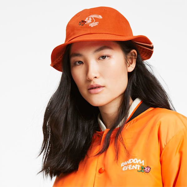 PUMA x RANDOMEVENT Bucket Hat, Vermillion Orange, extralarge