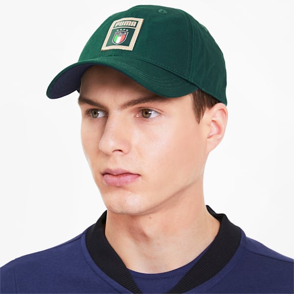 FIGC PUMA DNA Baseball Cap, Ponderosa Pine-Peacoat-Puma Team Gold, extralarge