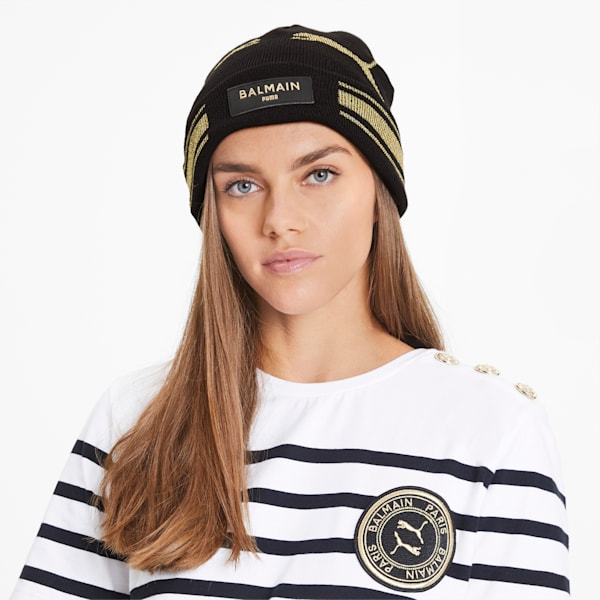 PUMA x BALMAIN Cat Beanie, Puma Black, extralarge