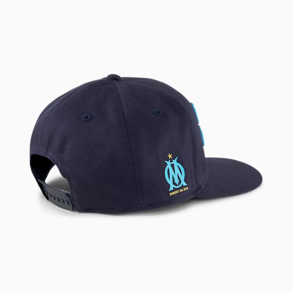 Olympique de Marseille ftblCulture Flat Brim II Cap, Peacoat-Bleu Azur, extralarge