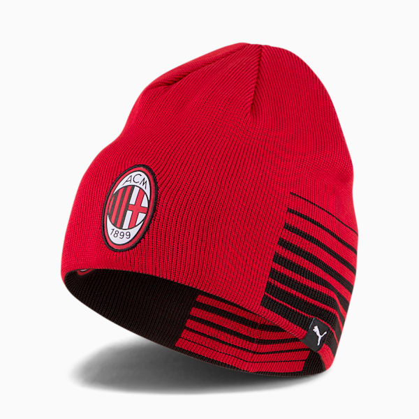 AC Milan Reversible Beanie, Puma Black-Tango Red, extralarge