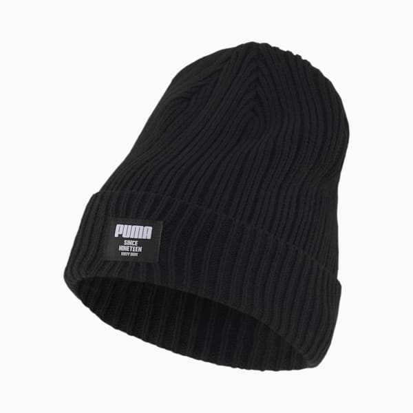 Classic Ribbed Beanie, Puma Black, extralarge