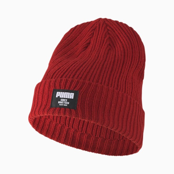 Classic Ribbed Beanie, Red Dahlia, extralarge-IND