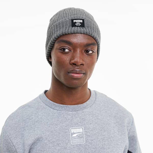 Classic Ribbed Beanie, Medium Gray Heather, extralarge