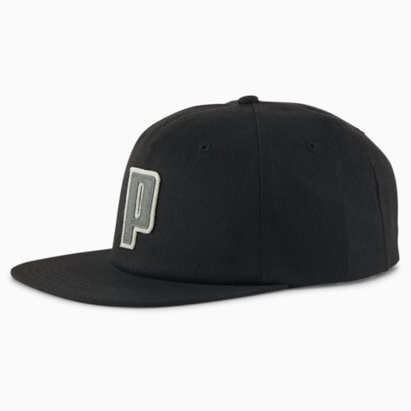 P Appliqué Flat Brim Cap, Puma Black, extralarge