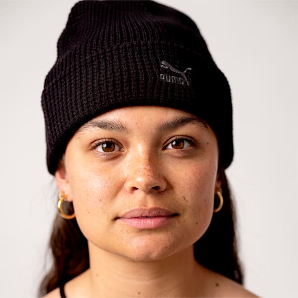 Archive Mid Fit Beanie, Puma Black-gray Logo, extralarge