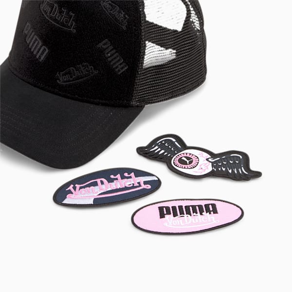 Printed Shell and Logo-Embroidered Mesh Trucker Cap