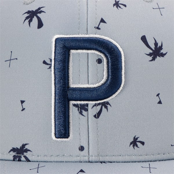 Palms Pattern 110 Golf Snapback Cap, Peacoat-Quarry, extralarge