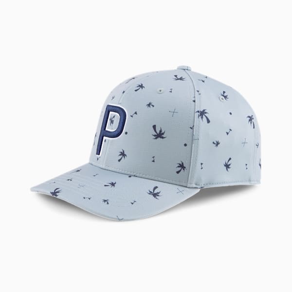 Palms Pattern 110 Golf Snapback Cap, Peacoat-Quarry, extralarge