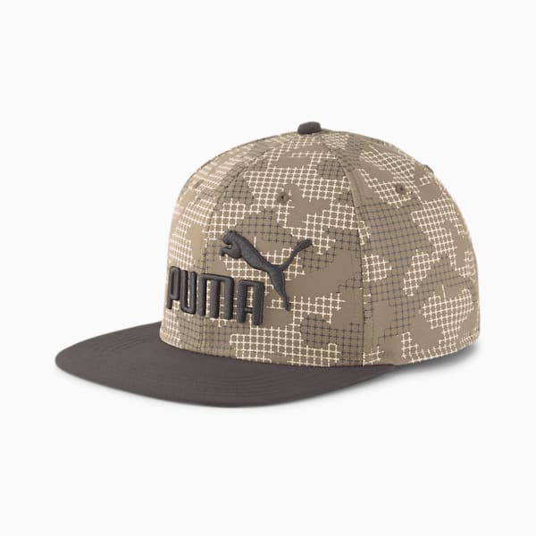 PUMA Unisex Flat Brim Cap, Shitake-AOP, extralarge-IND