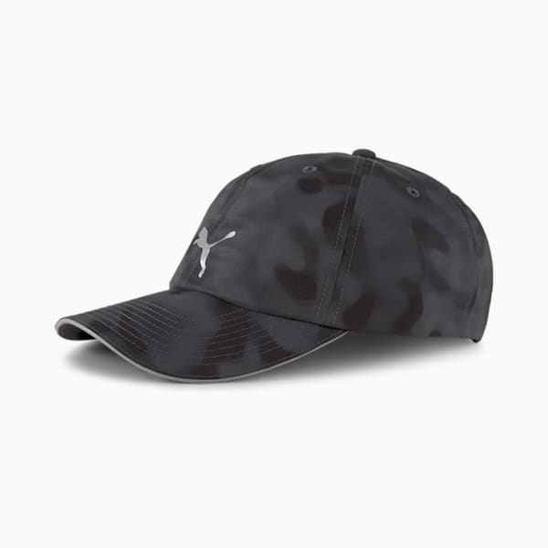 Quick Dry Women's Running Cap, Puma Black-AOP, extralarge