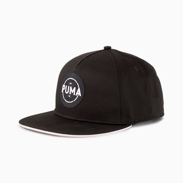 Basketball Flat Brim Logo Cap, Puma Black, extralarge