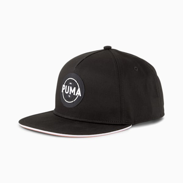 Logo Flat Brim Basketball Cap, Puma Black, extralarge