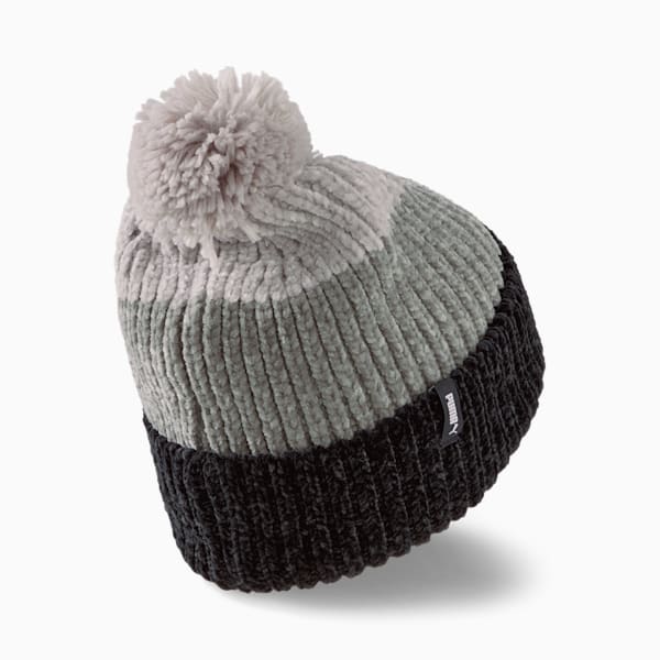 Bonnet à pompon Femme, Puma Black-Medium Gray Heather-Light Gray Heather, extralarge