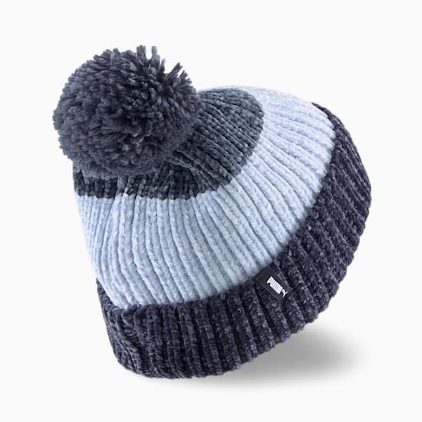 Pom Pom Beanie Women's Hat, Parisian Night-Evening Sky-Blue Wash, extralarge