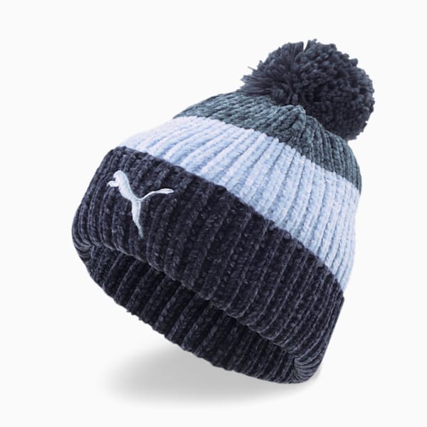 Pom Pom Beanie Women's Hat, Parisian Night-Evening Sky-Blue Wash, extralarge