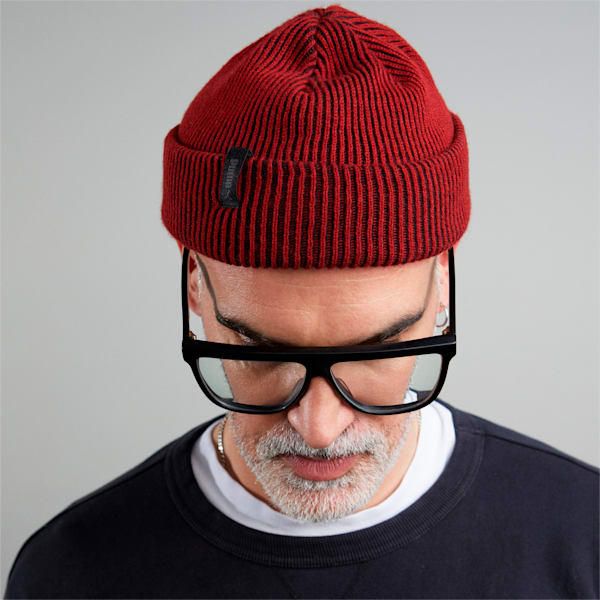 Gorro de pescador acanalado, Intense Red-Puma Black, extralarge