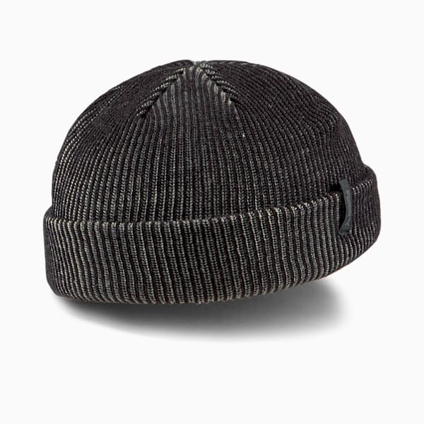 Ribbed Fisherman Beanie, Puma Black-Medium Gray Heather, extralarge