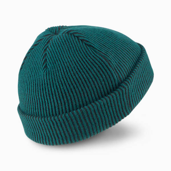 Ribbed Fisherman Beanie, Varsity Green-Puma Black, extralarge