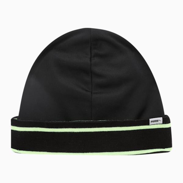 Classic Running Cuff Beanie, Puma Black-Green Glare, extralarge-IND