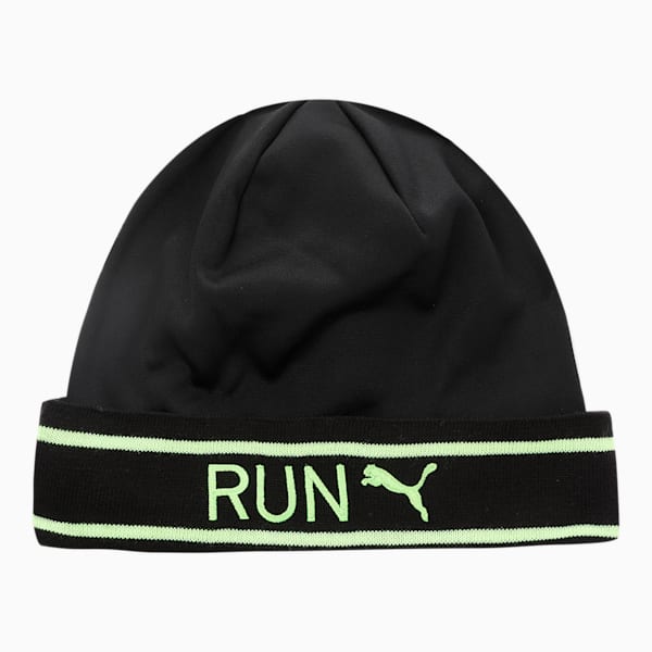 Classic Running Cuff Beanie, Puma Black-Green Glare, extralarge-IND