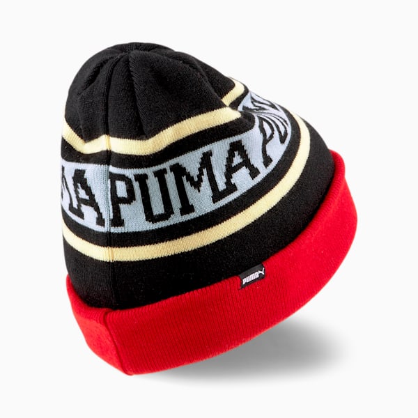 Basketball Classic Beanie, Puma Black-High Risk Red-Eggshell Blue, extralarge