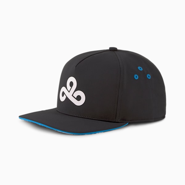 PUMA x CLOUD9 Men's Esports Baseball Cap, Puma Black-Bleu Azur, extralarge