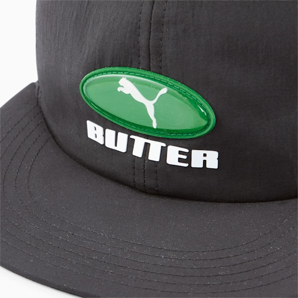 PUMA x BUTTER GOODS Flat Brim Hat, Puma Black-Amazon Green, extralarge