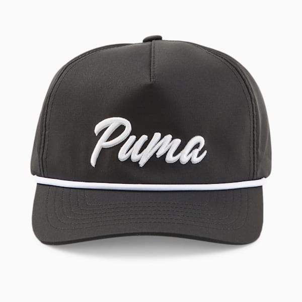 Retro Rope Snapback Men's Golf Cap, Puma Black-Bright White, extralarge