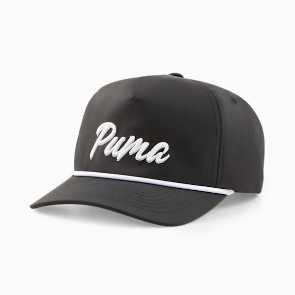 Retro Rope Snapback Men's Golf Cap, Puma Black-Bright White, extralarge