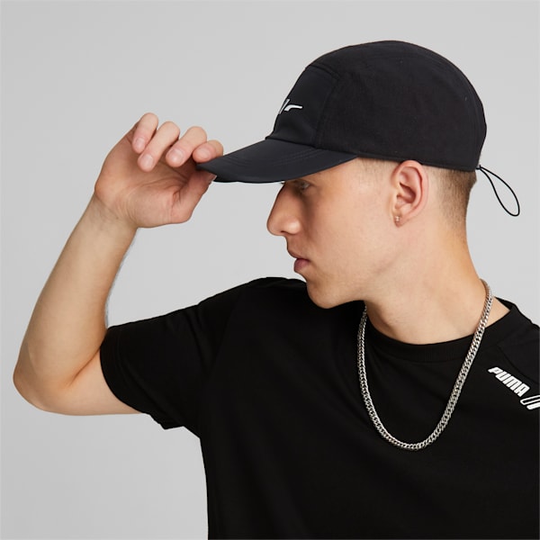 Fleece Five-Panel Hat, Puma Black, extralarge