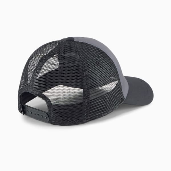 Logo Trucker Hat, Puma Black-CASTLEROCK, extralarge