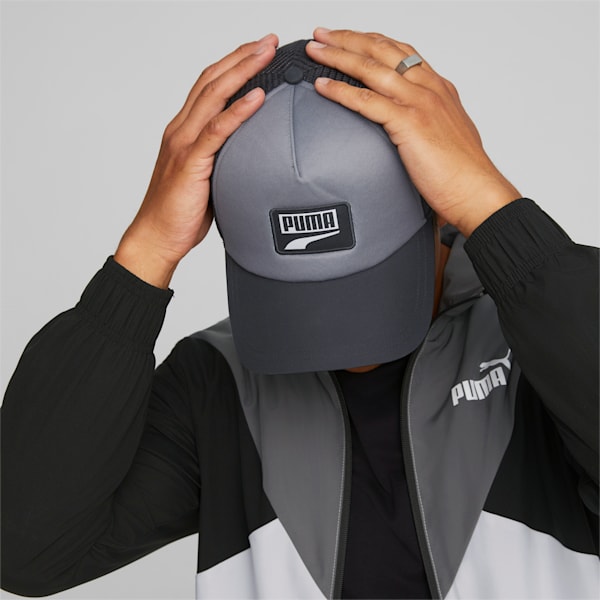 Logo Trucker Hat, Puma Black-CASTLEROCK, extralarge