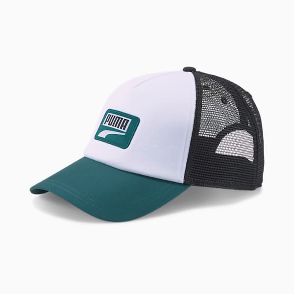 Logo Trucker Hat, Puma White-Puma Black-Varsity Green, extralarge