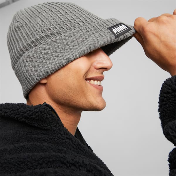 Classic Cuff Ribbed Beanie, Smoked Pearl, extralarge