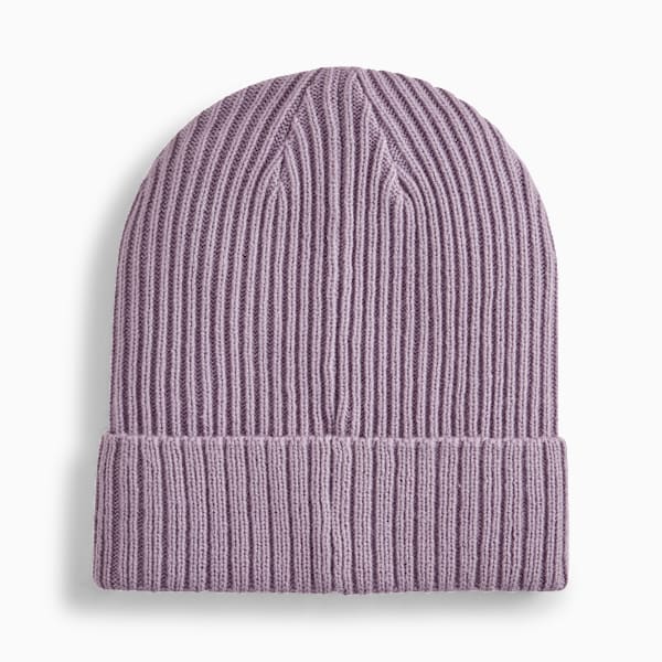 Classic Cuff Ribbed Beanie, Pale Plum, extralarge