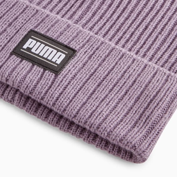 Classic Cuff Ribbed Beanie, Pale Plum, extralarge