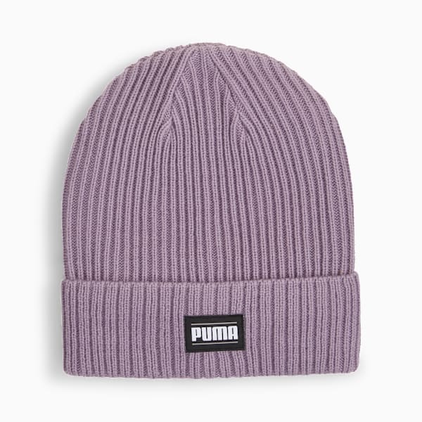 Classic Cuff Ribbed Beanie, Pale Plum, extralarge