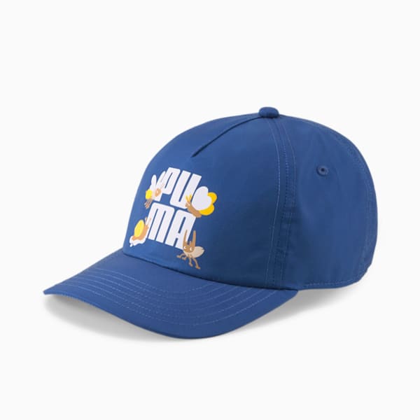 Gorra de paneles plisados Small World para niños, Blazing Blue, extralarge