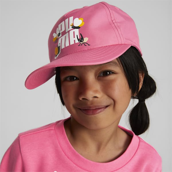 Small World Pinch Panel Kid's Cap, Sunset Pink, extralarge-AUS
