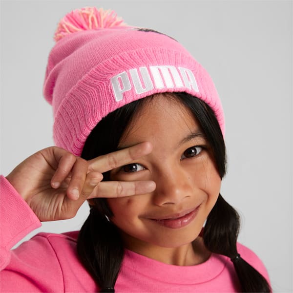Small World Pom-Pom Beanie Youth, Sunset Pink, extralarge-IND