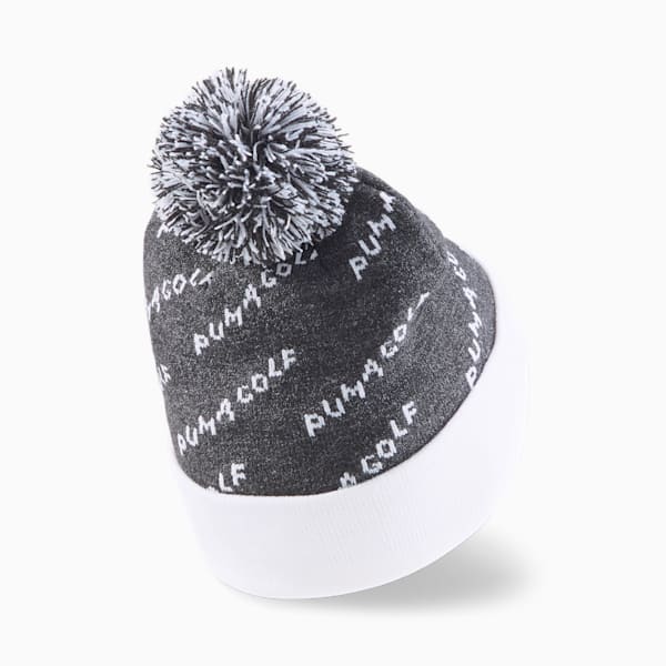 P Removable Pom Golf Beanie Men, Puma Black-Bright White, extralarge-GBR